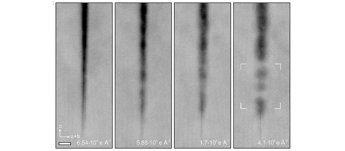 Electron Beam Radiation mending Cracks in Nanostructures scan
